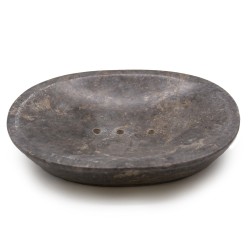 Classic Oval Gray Marble Soap Dish