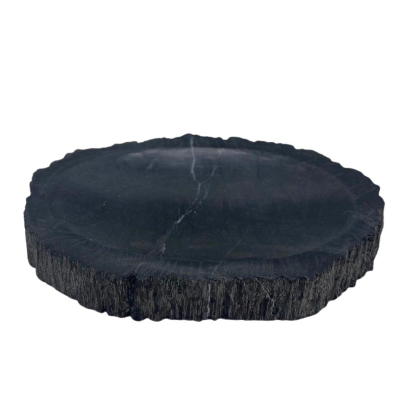 Petrified Wood Black Soap Dish-NATURAL STONE SOAP DISHES-HOSTENATURA