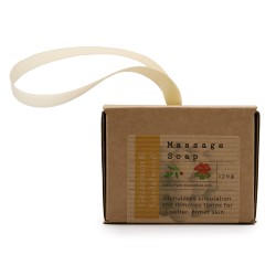 Savon de massage unique en boîte - géranium et bois de santal