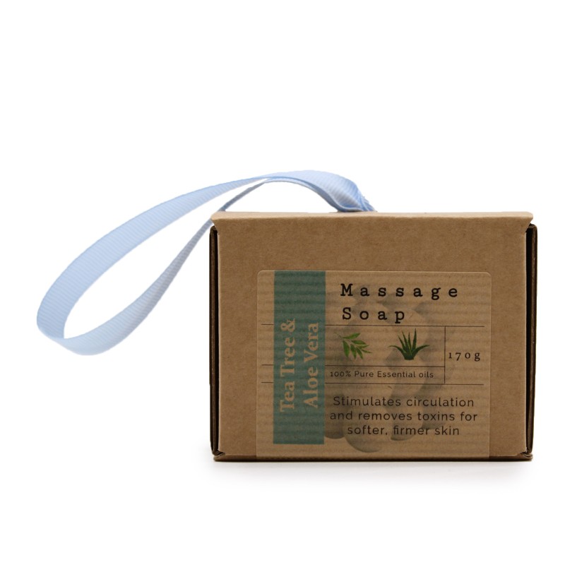 Single Massage Soap in Box - Tea Tree & Aloe Vera-MASSAGE SOAPS-HOSTENATURA