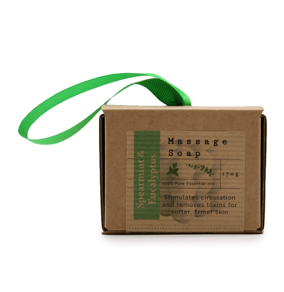 Jabon de masaje individual en caja - Menta verde y eucalipto