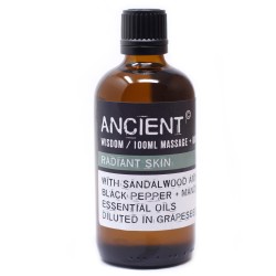 Massage Oil - Radiant Skin - Sandalwood, Black Pepper and Mandarin Amayris - 100ml