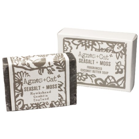 Jabón Artesanal de 140g - Sal Marina y Musgo - Agnes&Cat