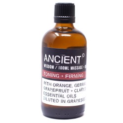 Aceite de masaxe tonificante e reafirmante Ancient Wisdom - Laranxa, Geranio e Salvia - 100 ml