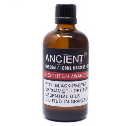 Aceite de masaxe - Aumenta a conciencia - Bergamota, Pementa Negra e Petigrain - 100 ml