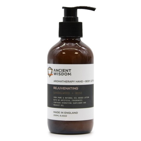 Crema Loción de Manos y Cuerpo con Sándalo y Rosa 250 ml - Rejuvenecedora