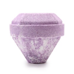 Bomba de baño de pedra preciosa - branca e violeta - 200 gr.