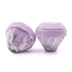 Bomba de Baño de Piedras Preciosas - Blanca y Violeta - 200gr.