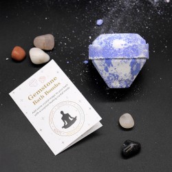 Gemstone Bath Bomb - White and Blue - 200gr.