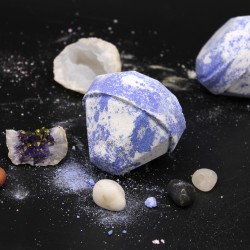 Bomba de Baño de Piedras Preciosas - Blanca y Azul - 200gr.