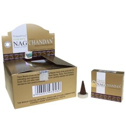 Chandan Incense Cones GOLDEN NAG - Box of 10 cones