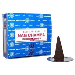 Cones SATYA Incenso Nag champa Dhoop - 1 pacote de 12 cones