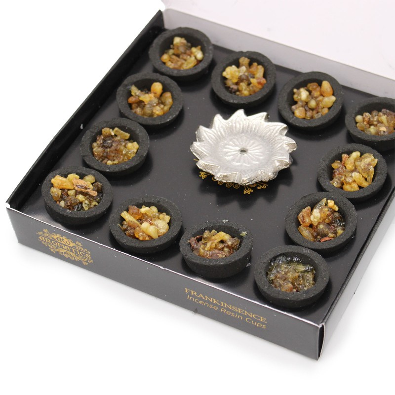 Box of 12 Incense Resin Glasses - Incense - Frankincense / Olibano-RESIN CUPS-HOSTENATURA