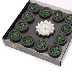 Box of 12 incense resin glasses - white sage