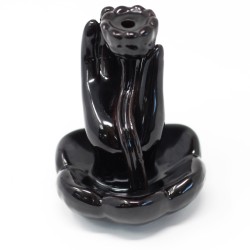 Reverse Flow Incense Burner - Hand and Lotus Flower