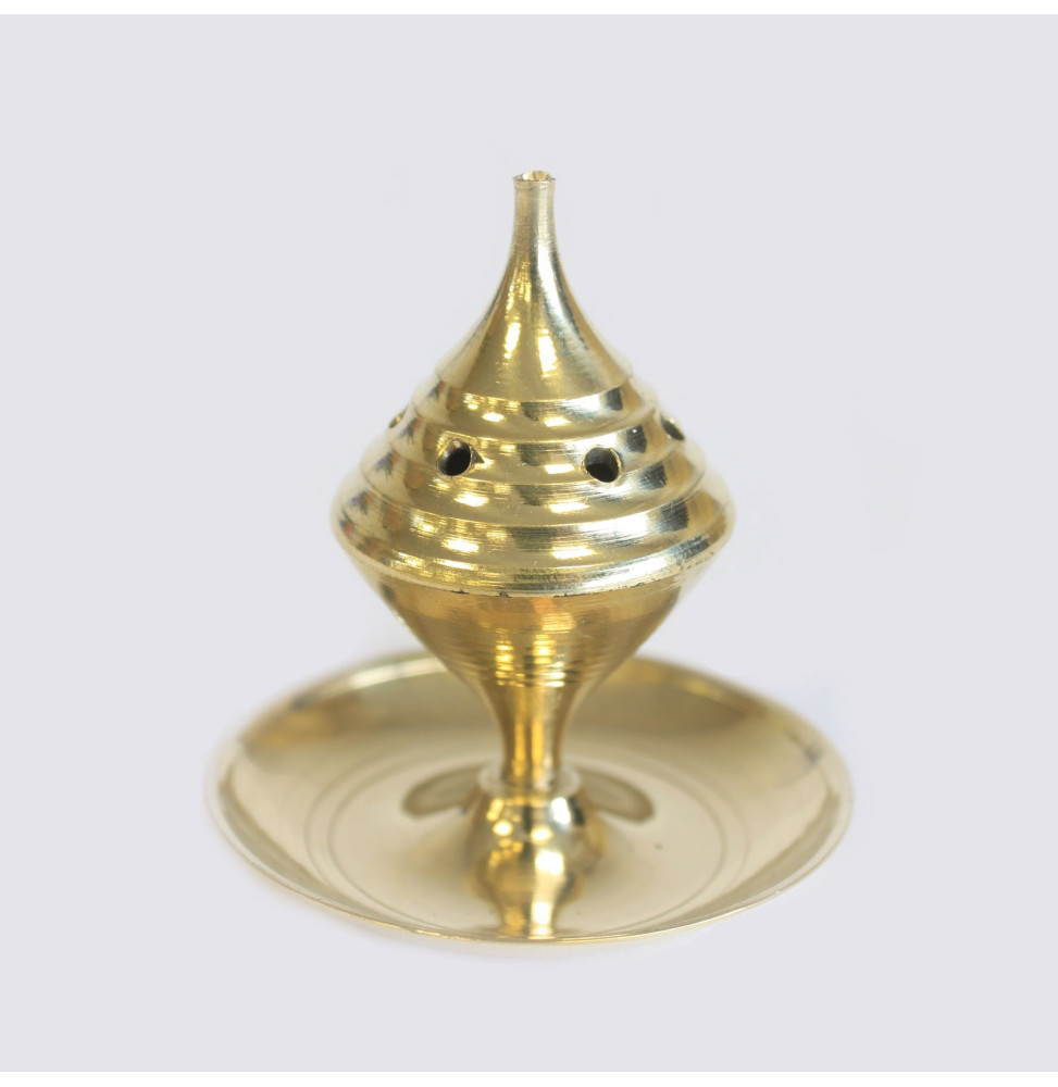 Quemador de incienso pequeño-TRADITIONAL BRASS INCENSE BURNERS-HOSTENATURA