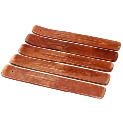 Carved Mango Wood Incense Holder - 24x0.5cm