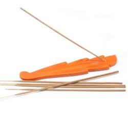 Incense holder in the shape of a leaf in Mango wood colors - 1 unit - random color - 24cm