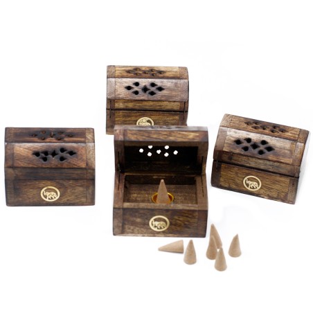 Caja de Incienso - Porta incienso conos - Madera de Mango - 8x5x5cm