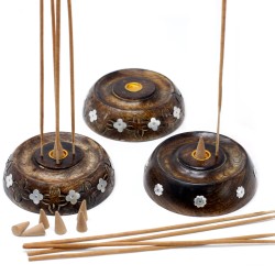 Incense Disc - Incense Holder - Cones & Incense - Mango Wood - 11cm