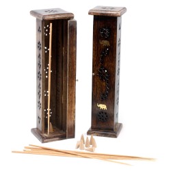 Square incense tower - incense holder - Mango Wood - Incense & Cones - 30x5x5cm