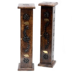 Square incense tower - incense holder - Mango Wood - Incense & Cones - 30x5x5cm