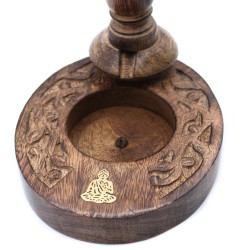 Sm Reverse Burner Mango Wood - Brass Buddha