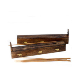 Porta incienso madera de Mango Wood Incense Box - Assorted - 29x5x5cm