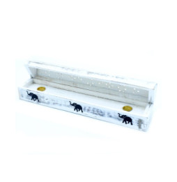 Porta-inciensos con acabado en blanco - Caja de inciensos - 29x5x5cm