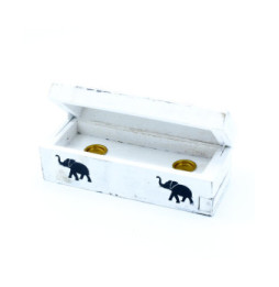 Porta Incienso Acabado en Blanco - Caja de Conos para el humo de 15 cm