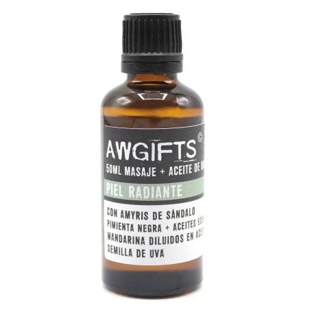 Olio per massaggio - Pelle radiosa - Sandalo Amyris, Pepe Nero e Mandarino - 50ml  - 1