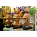 HAND CARVED YOGA CATS
