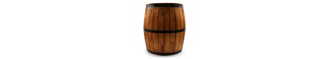 TABLES AND STOOLS MADE OF BARRELS